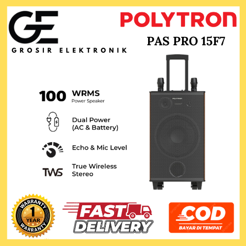 SPEAKER POLYTRON PAS PRO 15F7 BLUETOOTH FREE 2 MIC WIRELESS