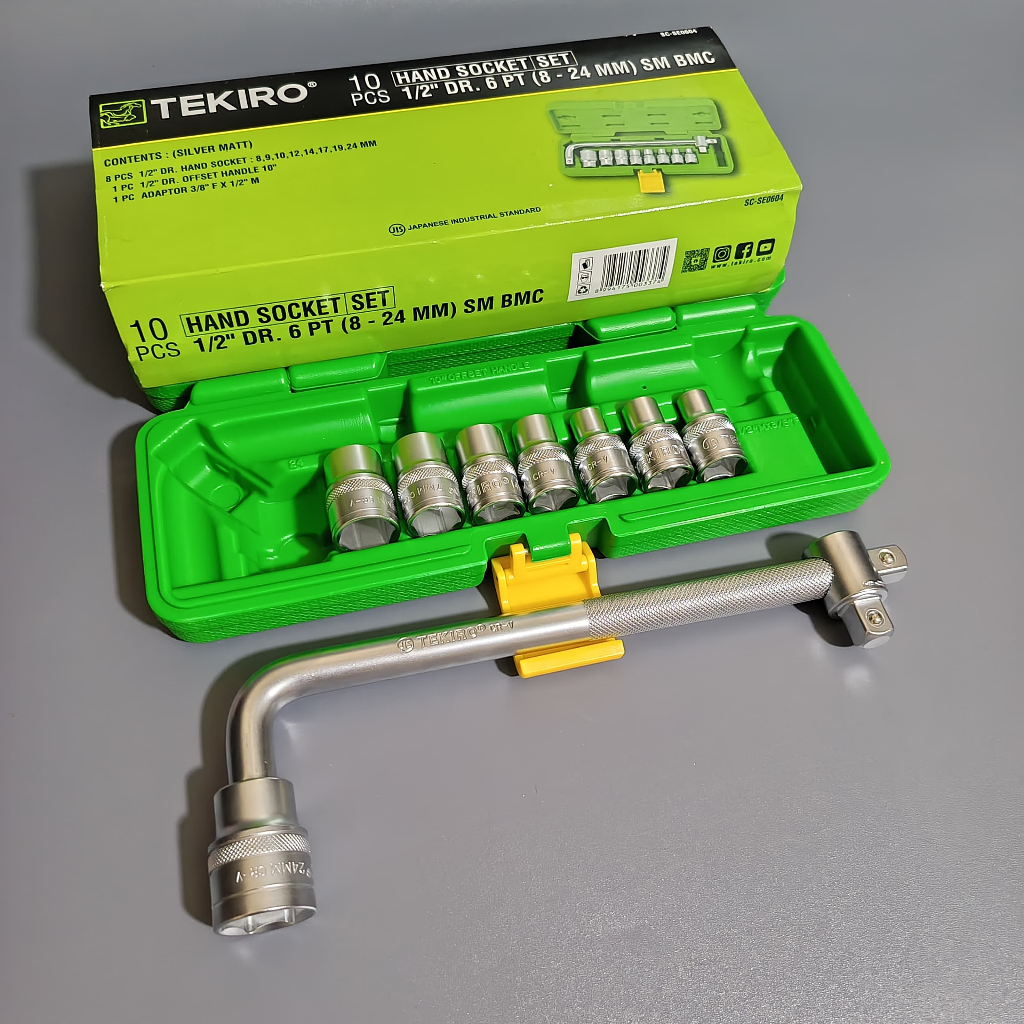 Kunci Sok Shock Sock Set 10 Pcs Tekiro 8 - 24 Mm - Kunci Sok Set Lengkap / Kunci Sok Tekiro