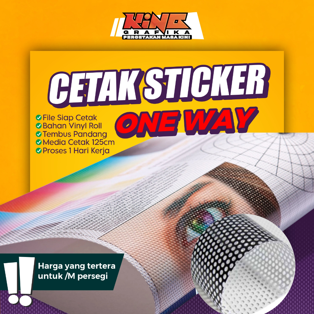 

CETAK STICKER ONE WAY OUTDOOR BERKUALITAS, CEPAT DAN MURAH - KING GRAFIKA