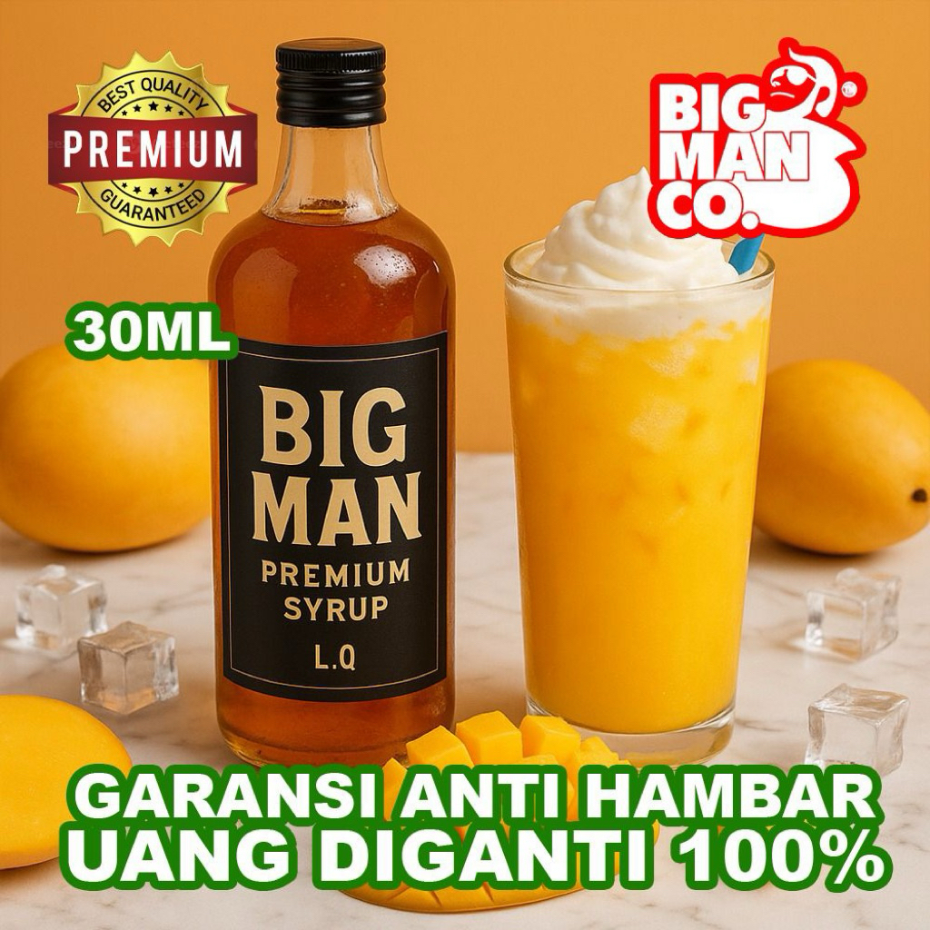 

SYRUP L.Q BIG MAN FRUITY SERIES (DINGIN) SIRUP SARI BUAH MURNI - MANGO ICE (DINGIN), 30 ML