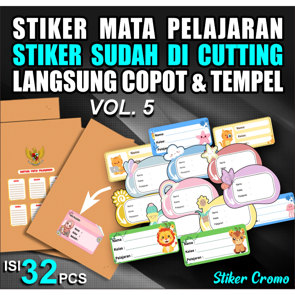 

stiker mata pelajaran stiker mapel sudah di cutting vol 5