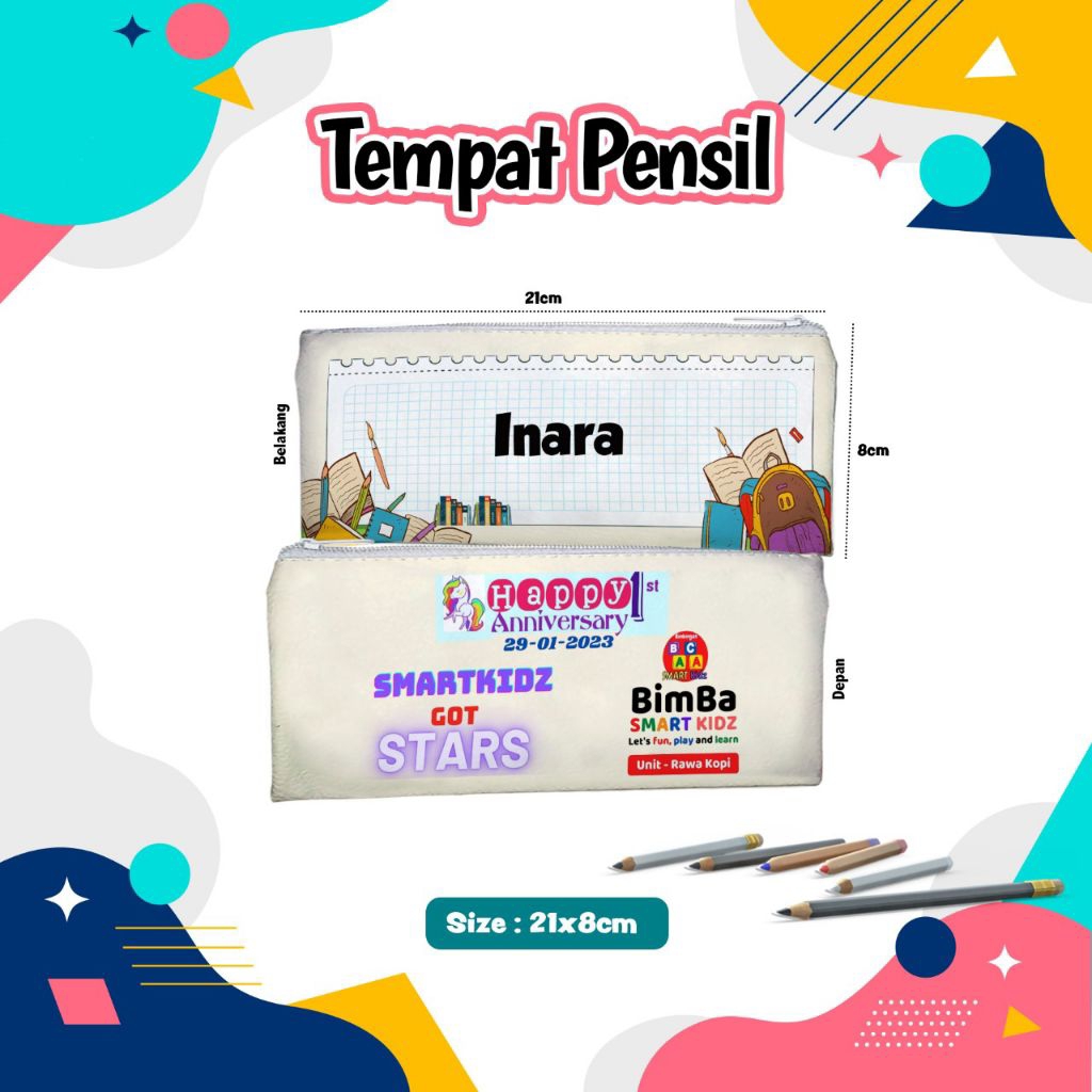 

Souvenir Tempat Pensil custom [Free Desain] uk. 21×8 min order 30pcs