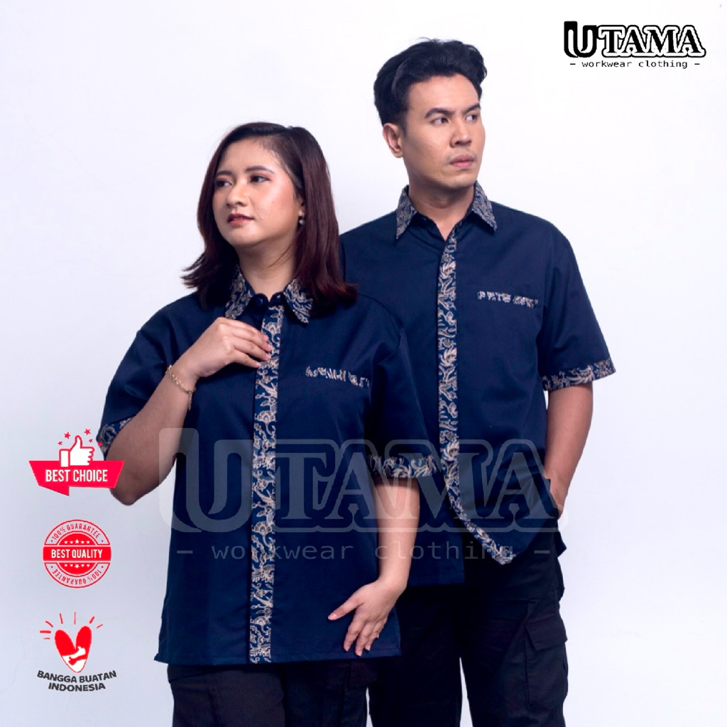 Kemeja Batik - Seragam Kerja Batik - Seragam Karyawan Batik - Baju Drill Batik - Baju Catering - Baj
