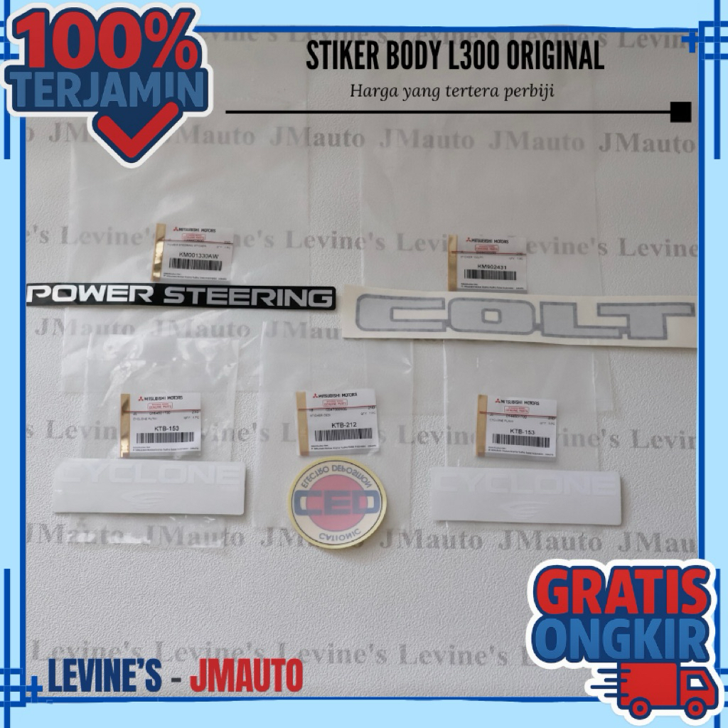 stiker body l300 original (harga perbiji) / stiker set l300 / stiker power steering / stiker CED / s