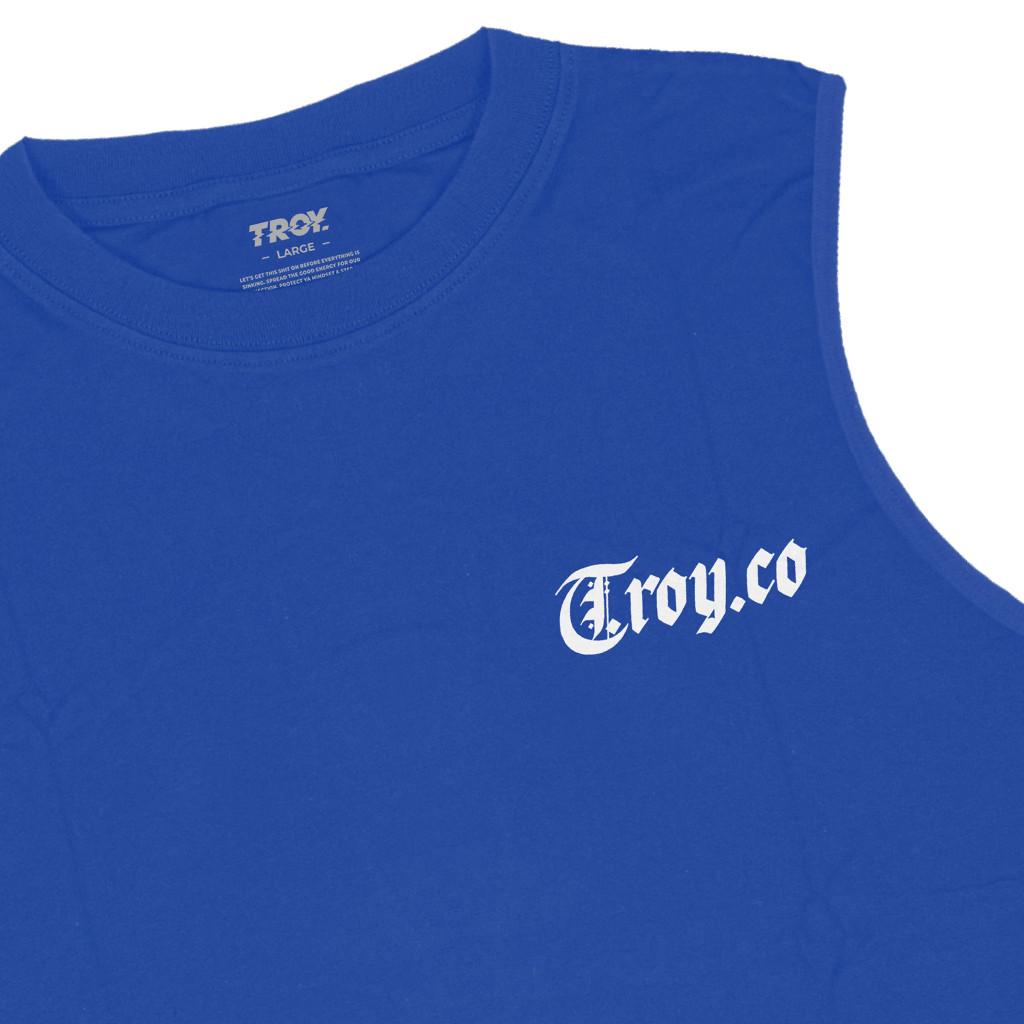 Troy Company Singlet Sleeveless Tshirt Royal Blue Et - Kaos Tanpa Lengan Biru Benhur TS 3168
