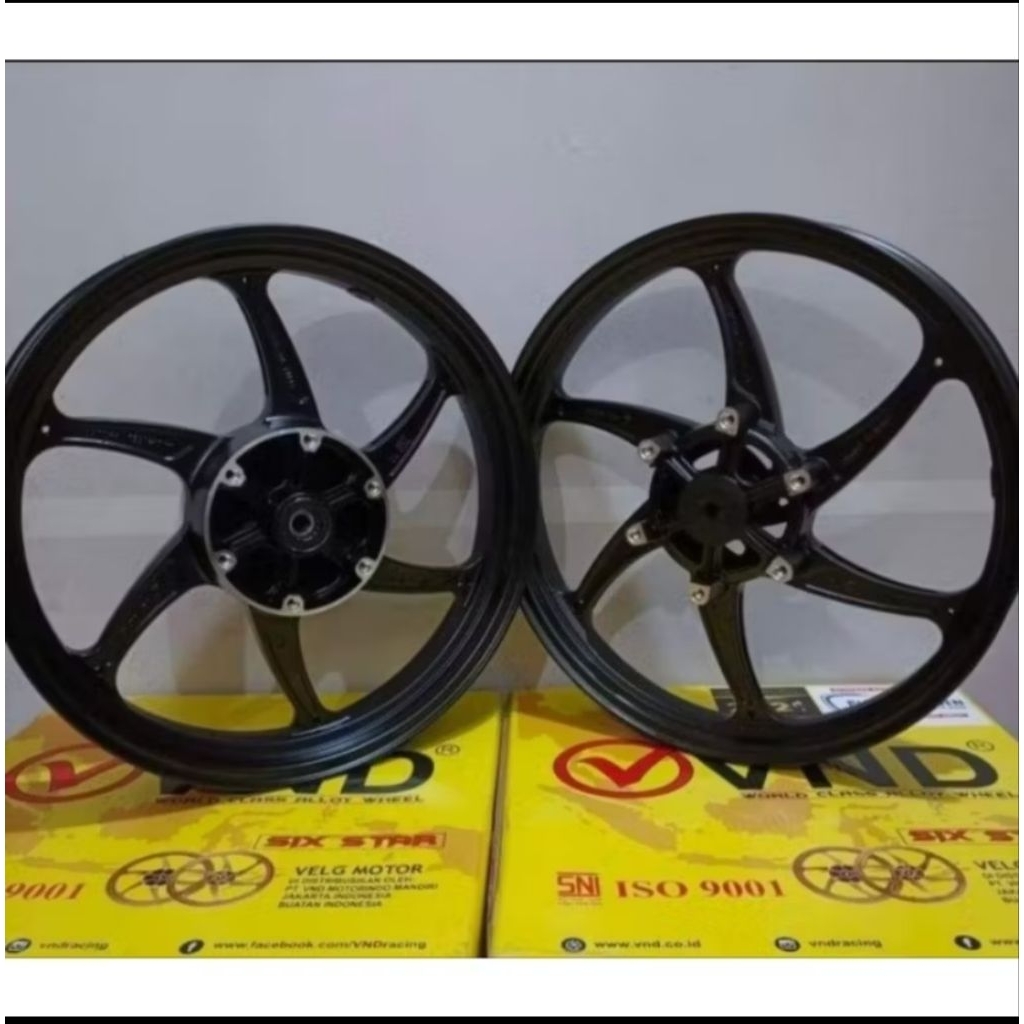 Velg VND Sixstar palang 6 ninja RR Hitam PnP  depan 215-17 belakang 300-17