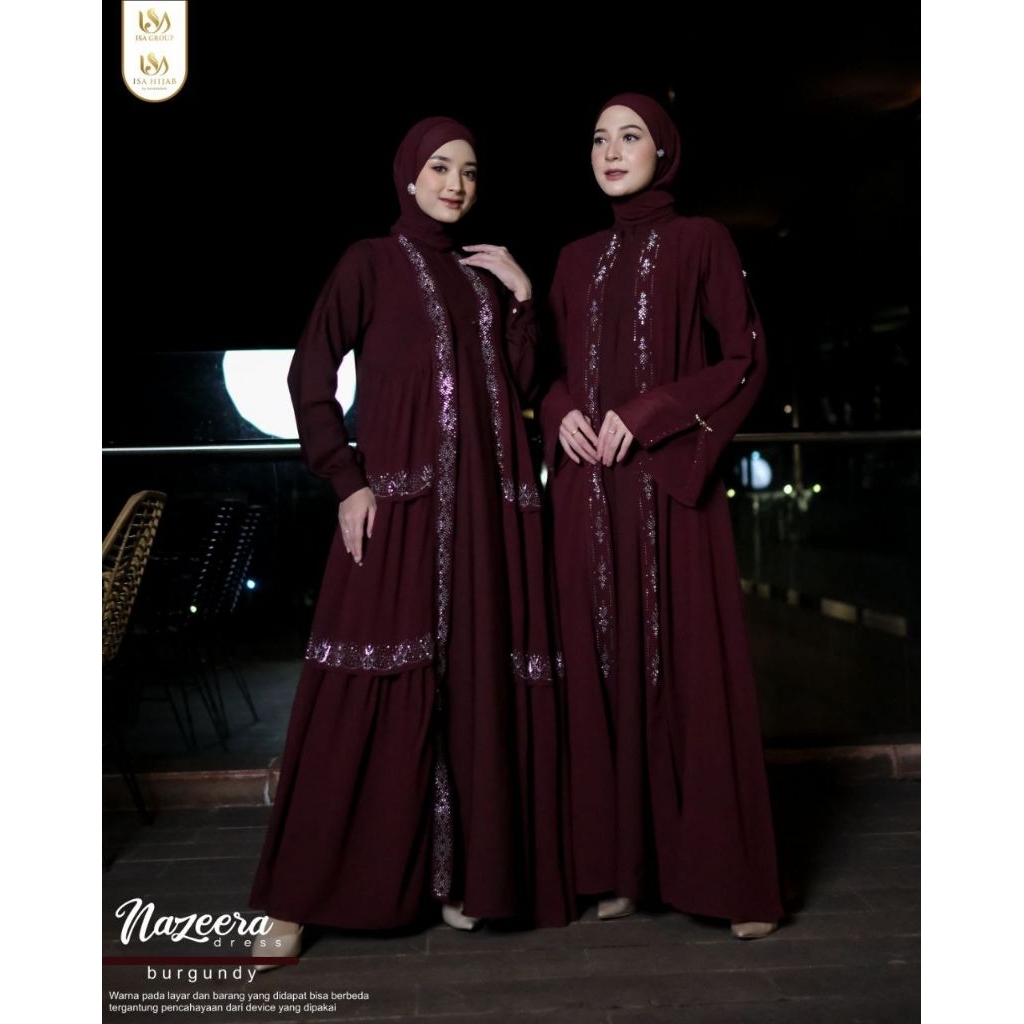 Nazeera Dress By Isa Hijab - Menggunakan Bahan Al Elmira