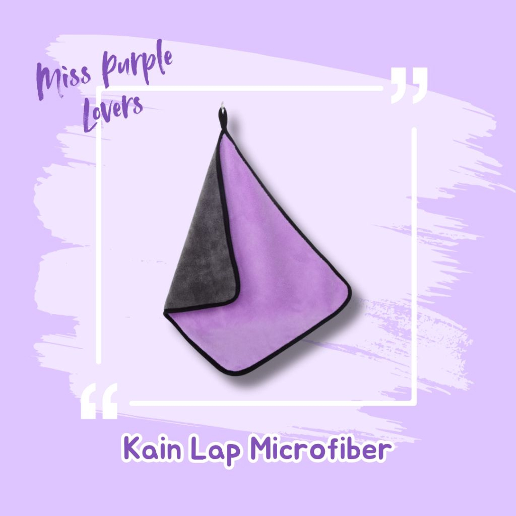 Kain Lap Microfiber Serbaguna Dua Sisi Halus Lembut Warna Ungu Lilac