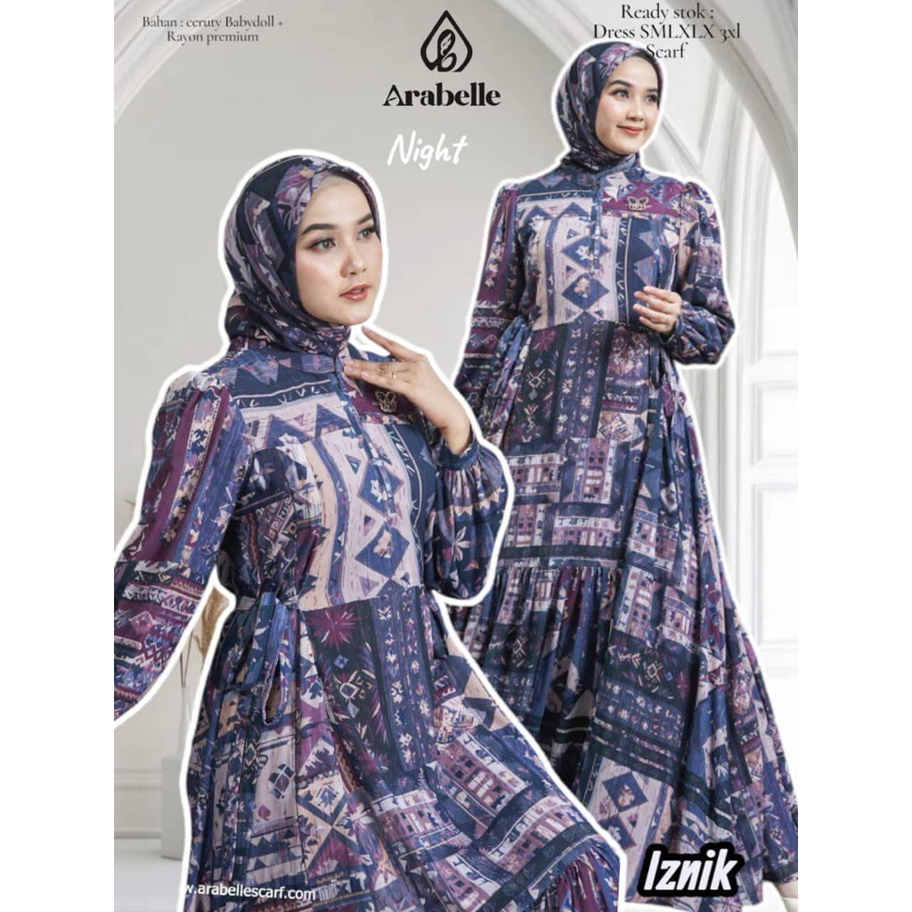 IZNIK SERIES DRESS SCRAFT ARABELLE OFFICIAL ORIGINAL PREMIUM DRESS MEWAH PATTERN PREMIUM NEW MODEL 2