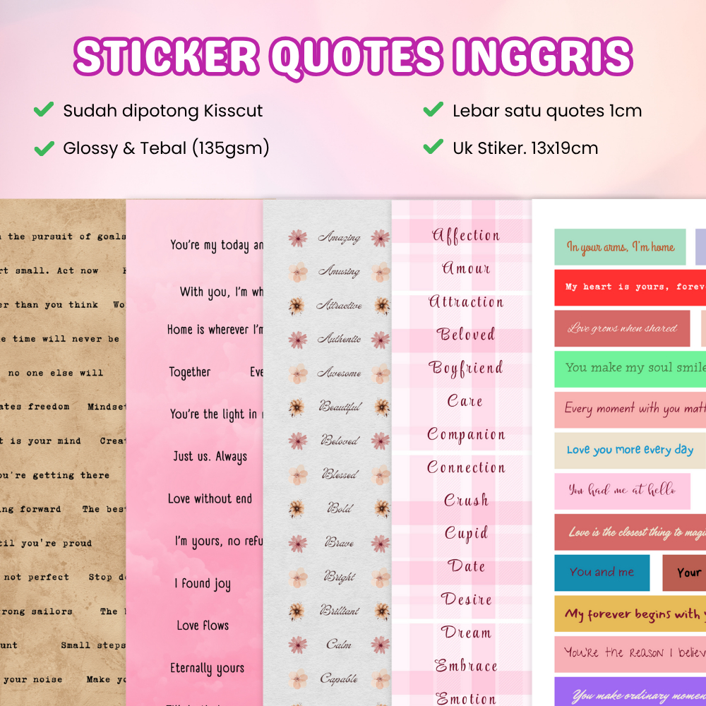 

Stiker Quote Inggris - Estetik Dekorasi Journaling Scrapbook Art Craft