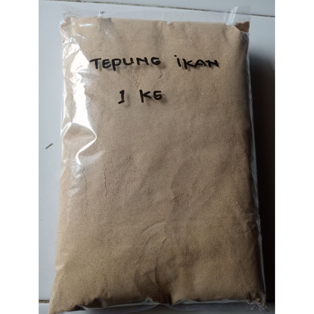 Tepung ikan murni kemasan 1kg.