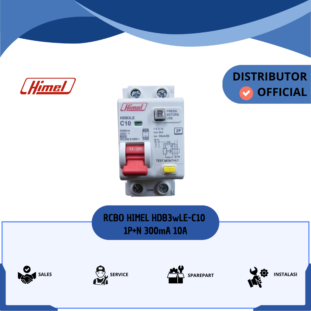 RCBO HIMEL HDB3wLE-C10 1P+N 300mA 10A