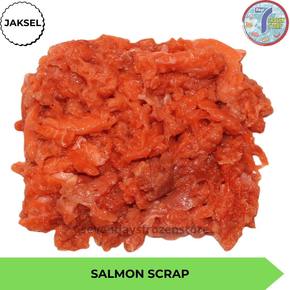 

Salmon Scrap Tetelan Daging Ikan Salmon Beku Frozen 250 gr