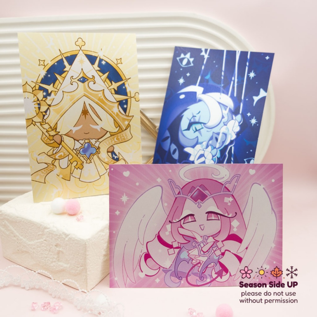 

Cookie Run Kingdom Beast & Ancient Cookie Series Shadow Milk Pure Vanilla Eternal Sugar Artprint Foil A6 Postcard | Fanart | Fanmerch | Anime | Manga | Game