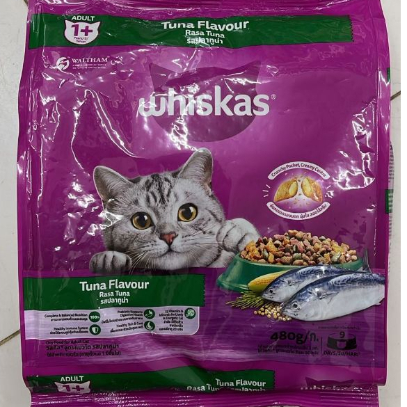 WHISKAS MAKANAN KUCING KERING 480 GRAM ADULT & 450 GRAM JUNIOR