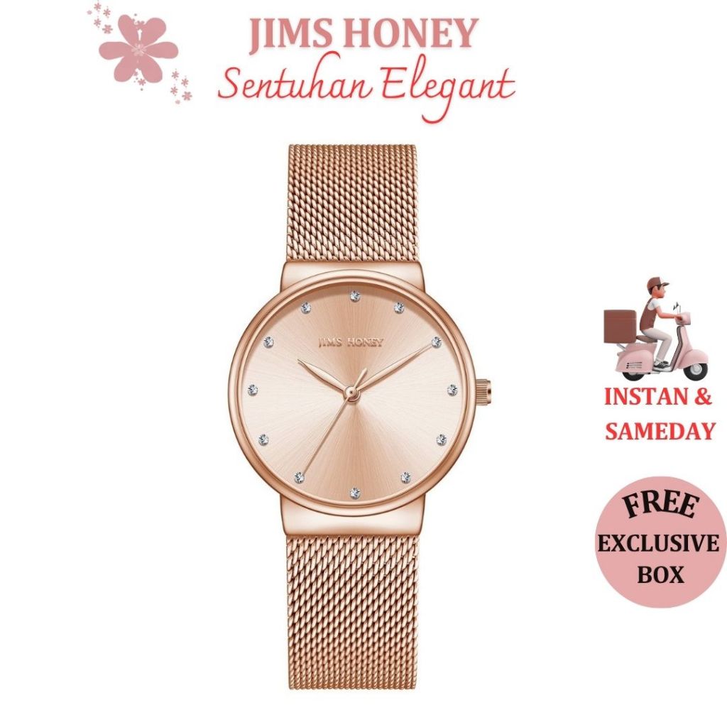 JIMS HONEY JHW 33 Jam Tangan Analog Wanita Fashionable Lengkap Kotak