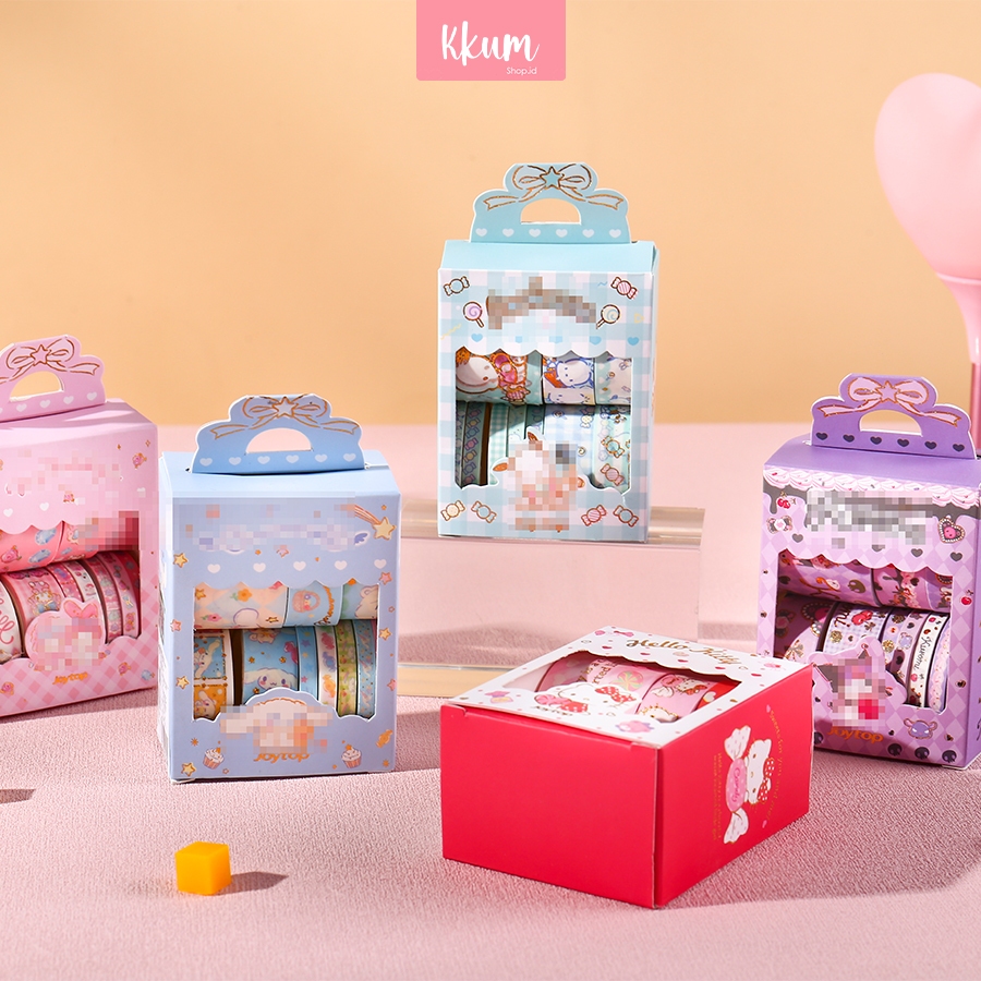 

10 Roll Washi Tape Masking Tape DIY Scrapbook Journal/ Stiker Dekorasi Cute Cartoon Paper