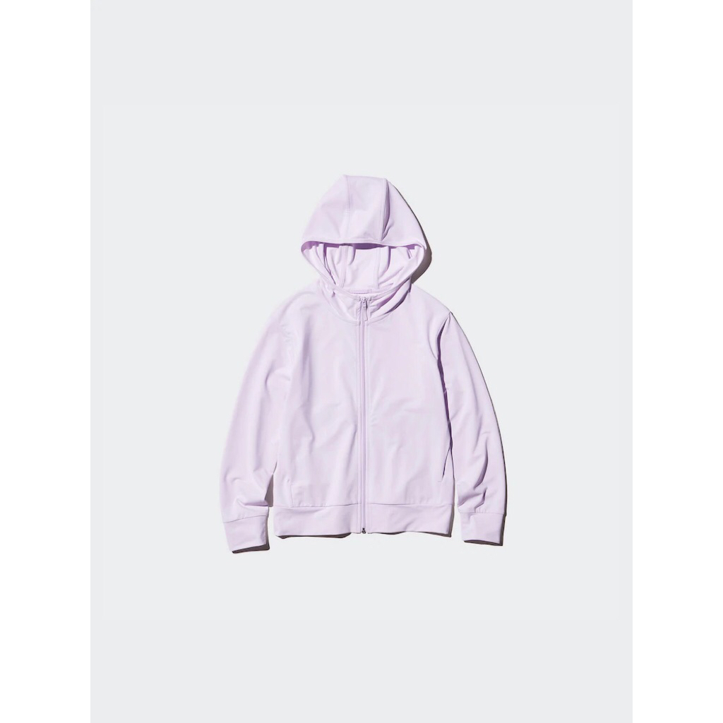jaket hoodie airism Uniqlo kids lilac