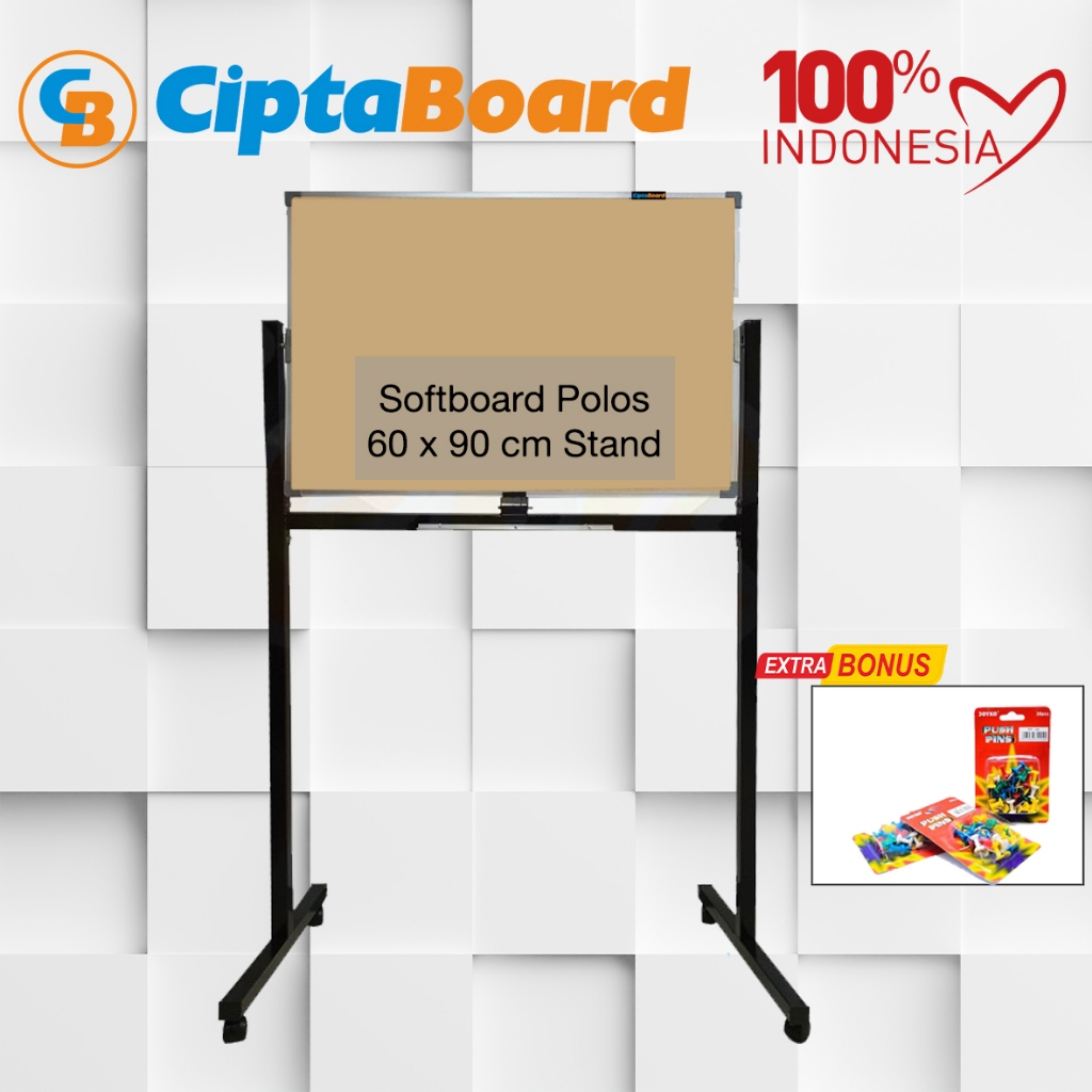 

Softboard / Cork Pin Board / Papan Mading Stand Cipta / Polos 60 x 90 cm