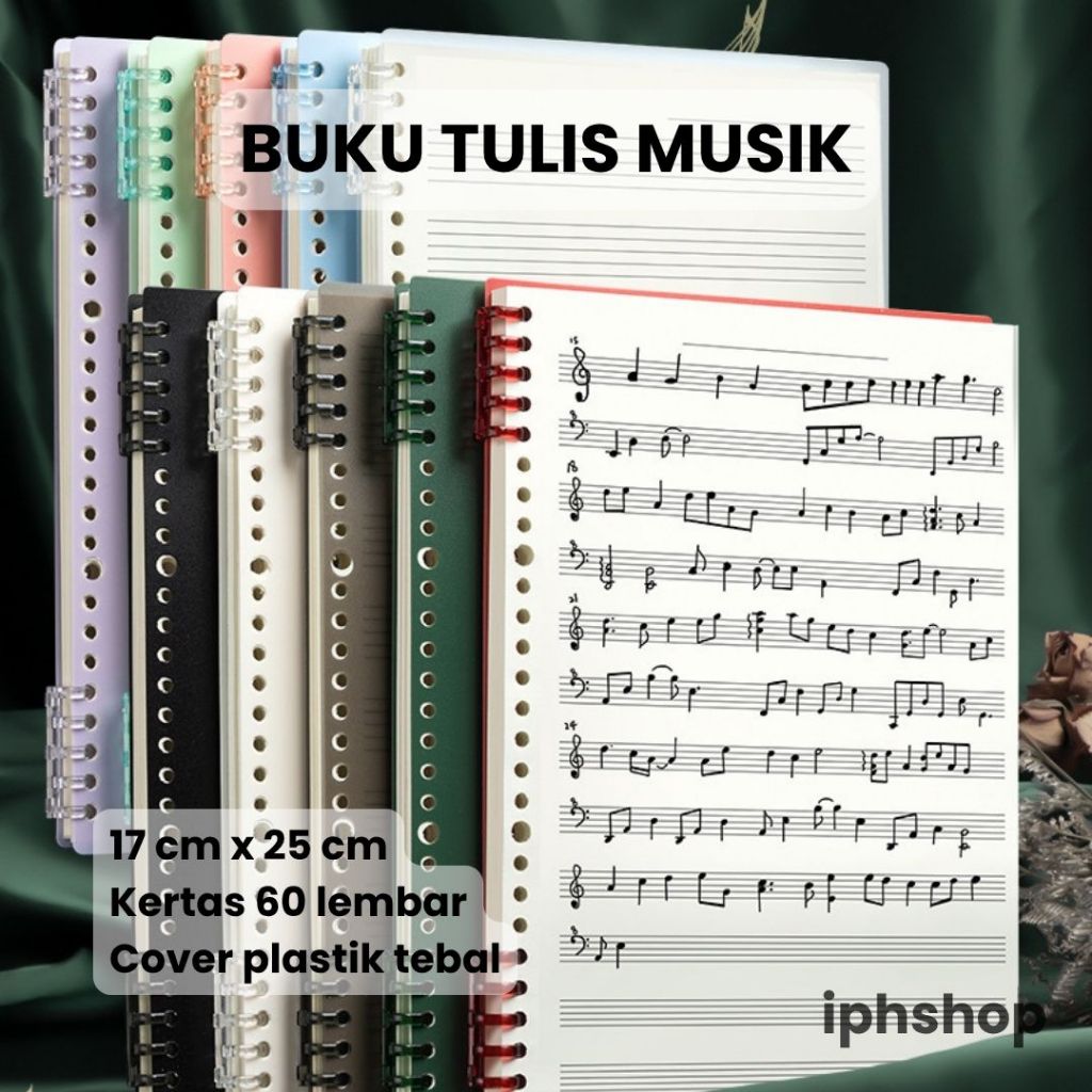 

iphshop - Buku Tulis Musik B5 untuk Pelajar | Kertas Tebal Anti Tembus Tinta | Cover 10 Warna 音乐笔记本