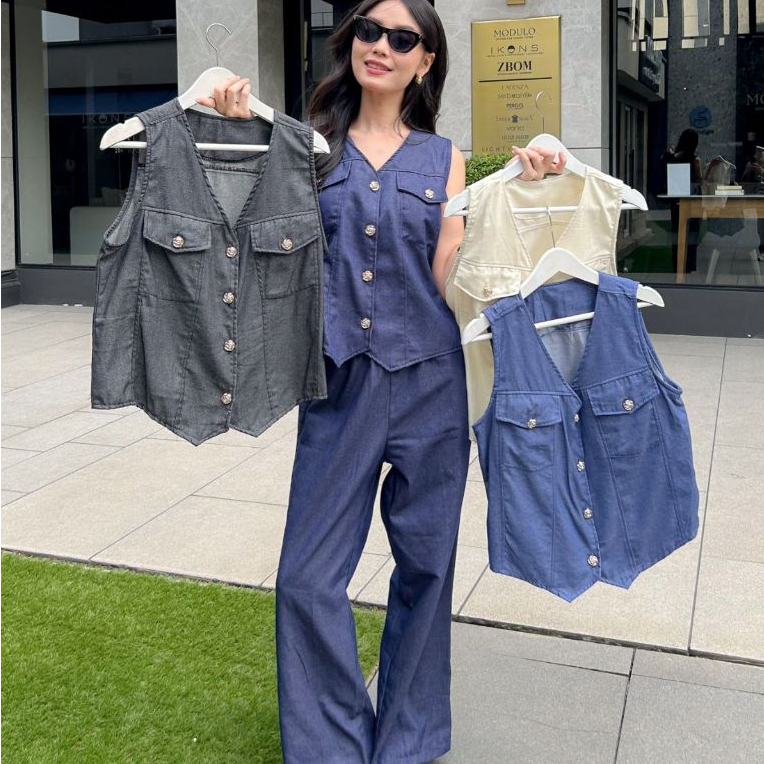 Sissy One Set Vest Celana Panjang - Attire The Sisters