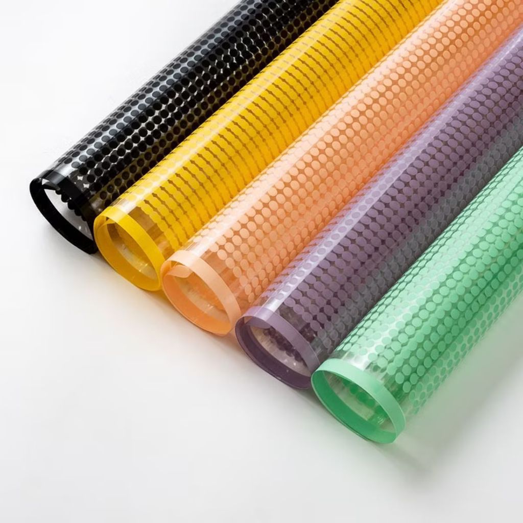 

5 Lembar Kertas Buket Polkadot Transparan Glossy Waterproof