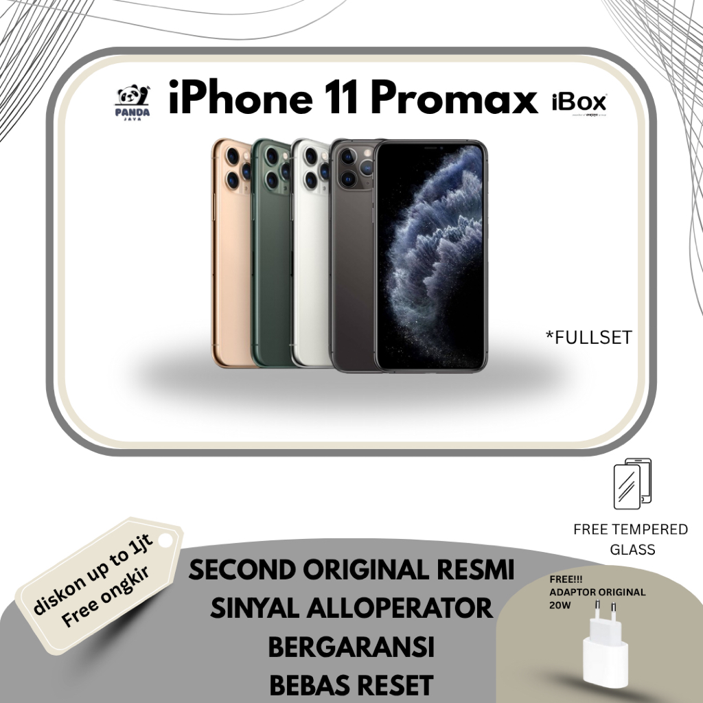 IP 11 Pro Max Second Garansi Resmi Indonesia Original | 64GB | 256GB | 512GB