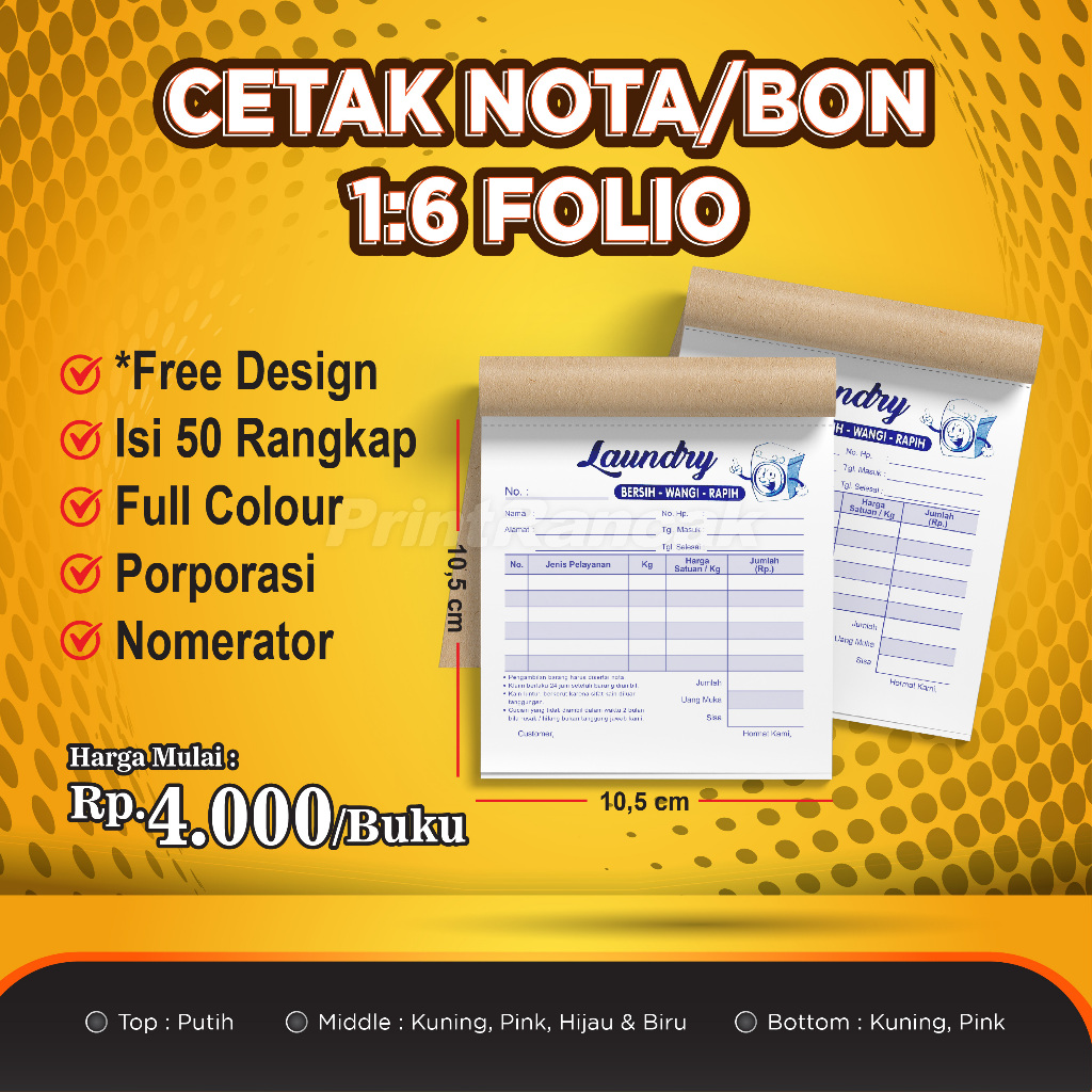 

PRINT CETAK NOTA CUSTOM 1/6 FOLIO 10,5 x 10,5 cm