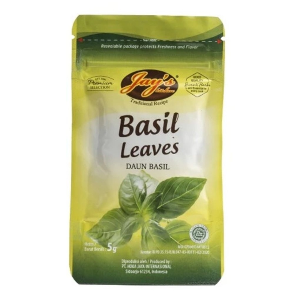 

Jay's Kitchen Basil Leaves Daun Basil 5 g