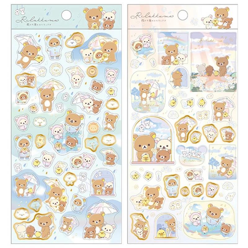 

Sticker San-X Rilakkuma Rain and Sunshine Clear Seal Journal Deco Stiker Limited Edition