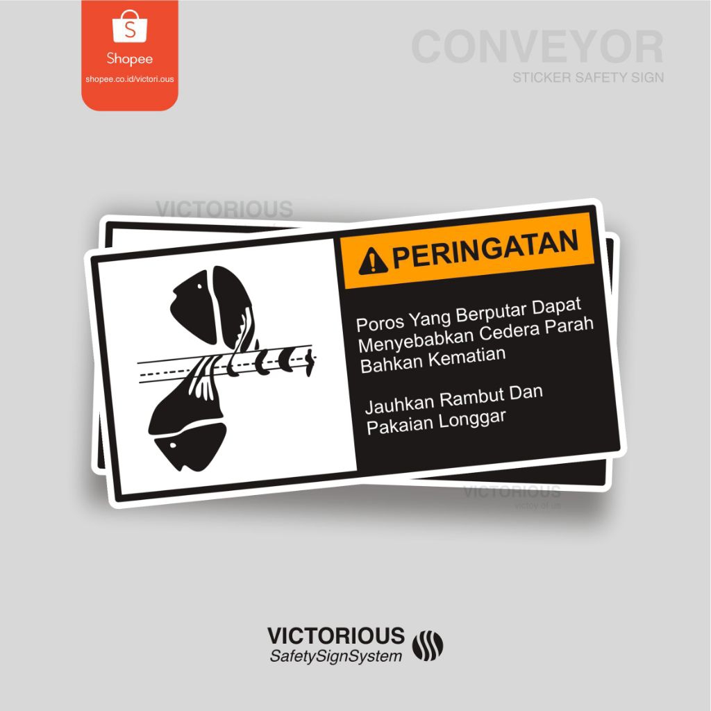 

Sticker Safety Sign K3 Peringatan Poros Yang Berputar Dapat Menyebabkan Cidera Parah Bahkan Kematian | Jauhkan Rambut Dan Pakaian Longgar