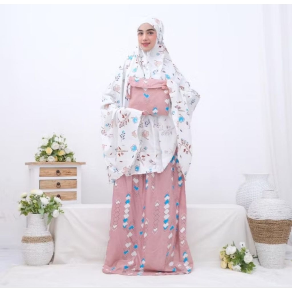 Mukena Bali Motif Dasar Putih