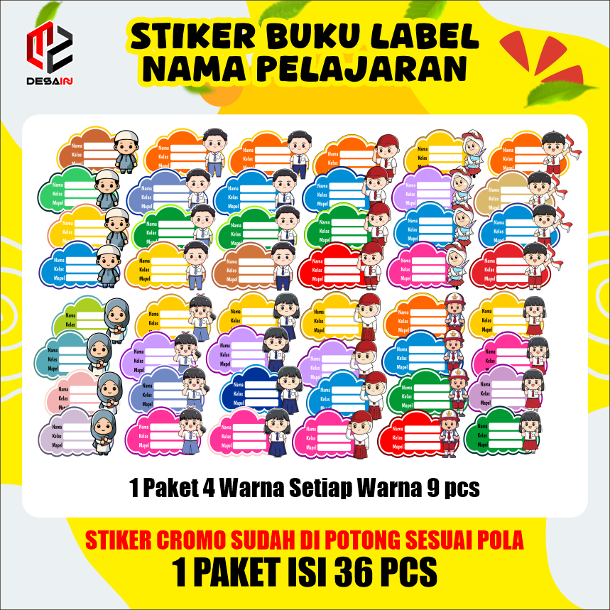 

stiker label nama buku cutting desain karakter | kartun terbaru cromo