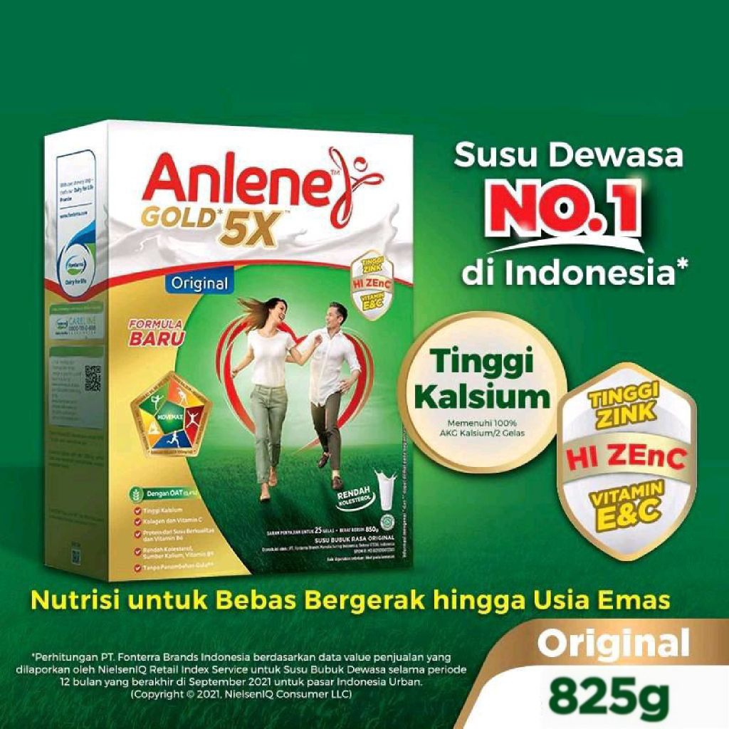 

Anlene Gold 5X 825-850gr Susu Bubuk Lanjut Usia - Tinggi Kalsium & Zink untuk kesehatan Tulang, Sendi & Otot Serta Mencegah Risiko terkena Osteoporosis