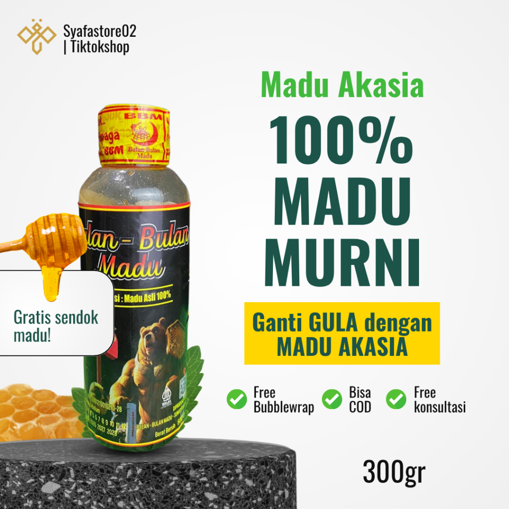 

Madu Akasia Bulan Bulan Madu Asli 100% Telah Teruji Lab