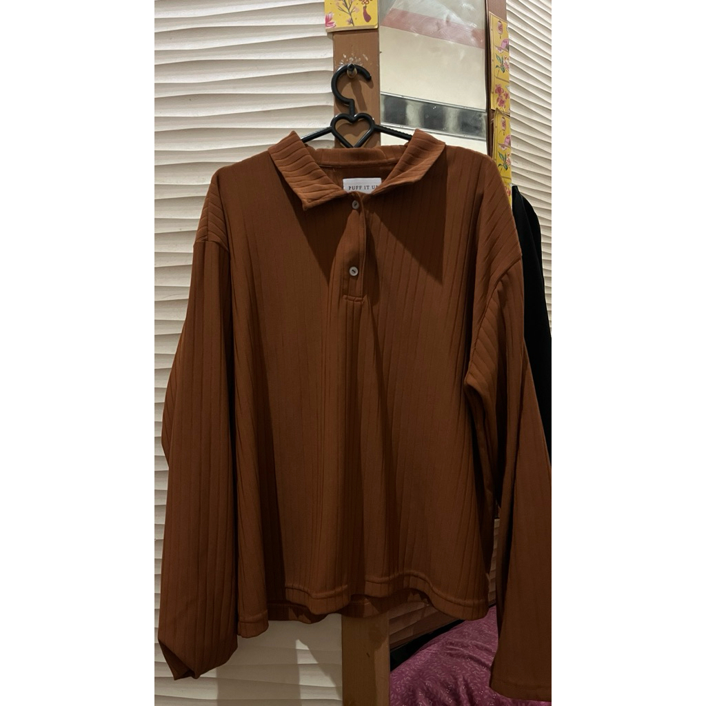 preloved blouse coklat
