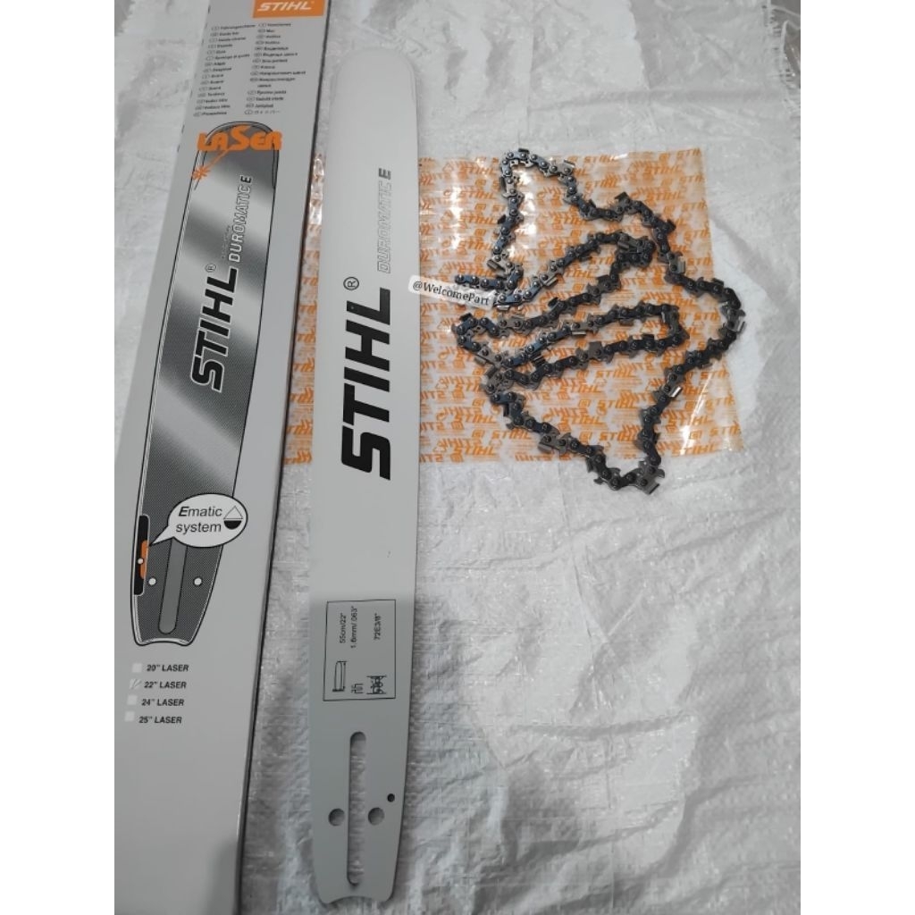 1SET/PAKETAN BAR 22 INCH STIHL + RANTAI 38T STIHL (BELAH) / 1 SET BAR 22 INCH STIHL + RANTAI 38T (BE