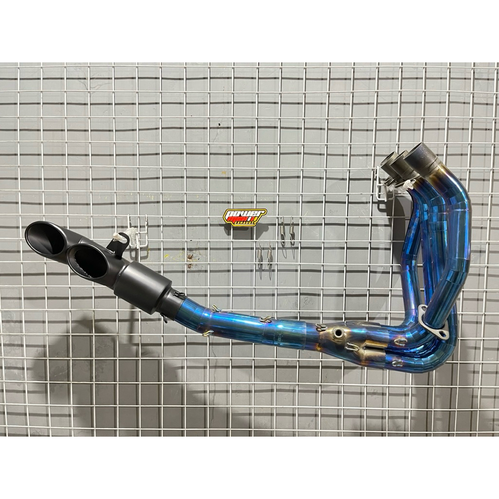 Knalpot TOCE Ninja ZX25R Header Biru Hitam Coating Full System PNP