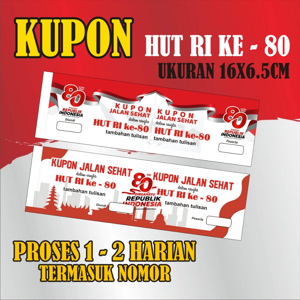 

( COD ) Cetak Kupon Mini Undian Jalan Sehat Karcis Tiket Numerator Request uk. 16x6.5cm