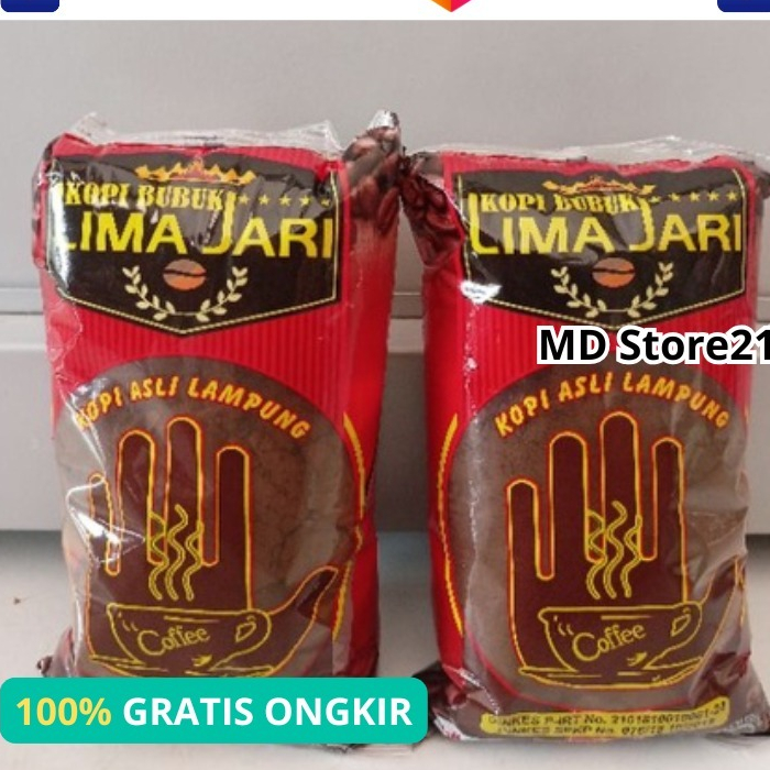 

Kopi Bubuk LIMA JARI Asli Lampung Kopi Robusta Asli Original