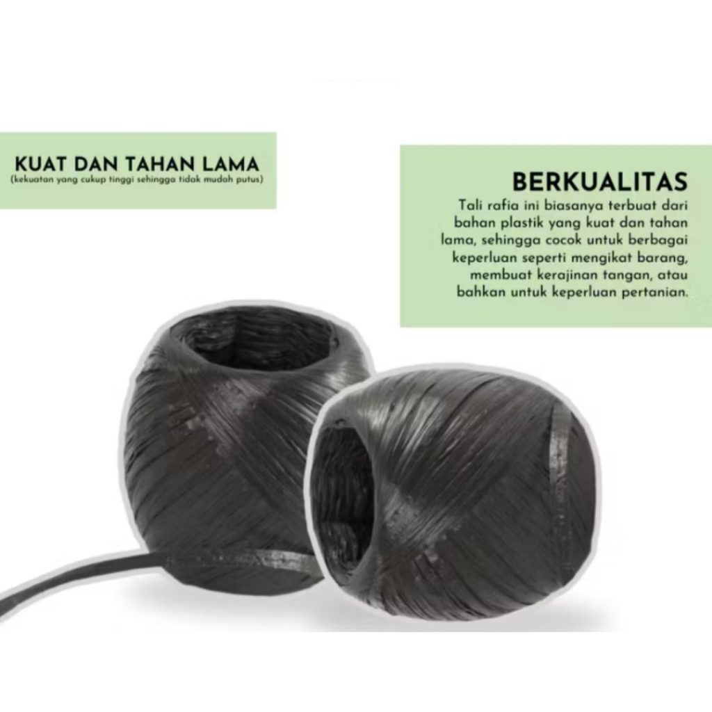 

Tali rafia/Tali plastik tali rafia hitam