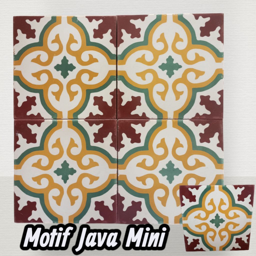 Tegel Motif Java Mini 20x20cm Ubin Tekel Lantai Keramik Jadul