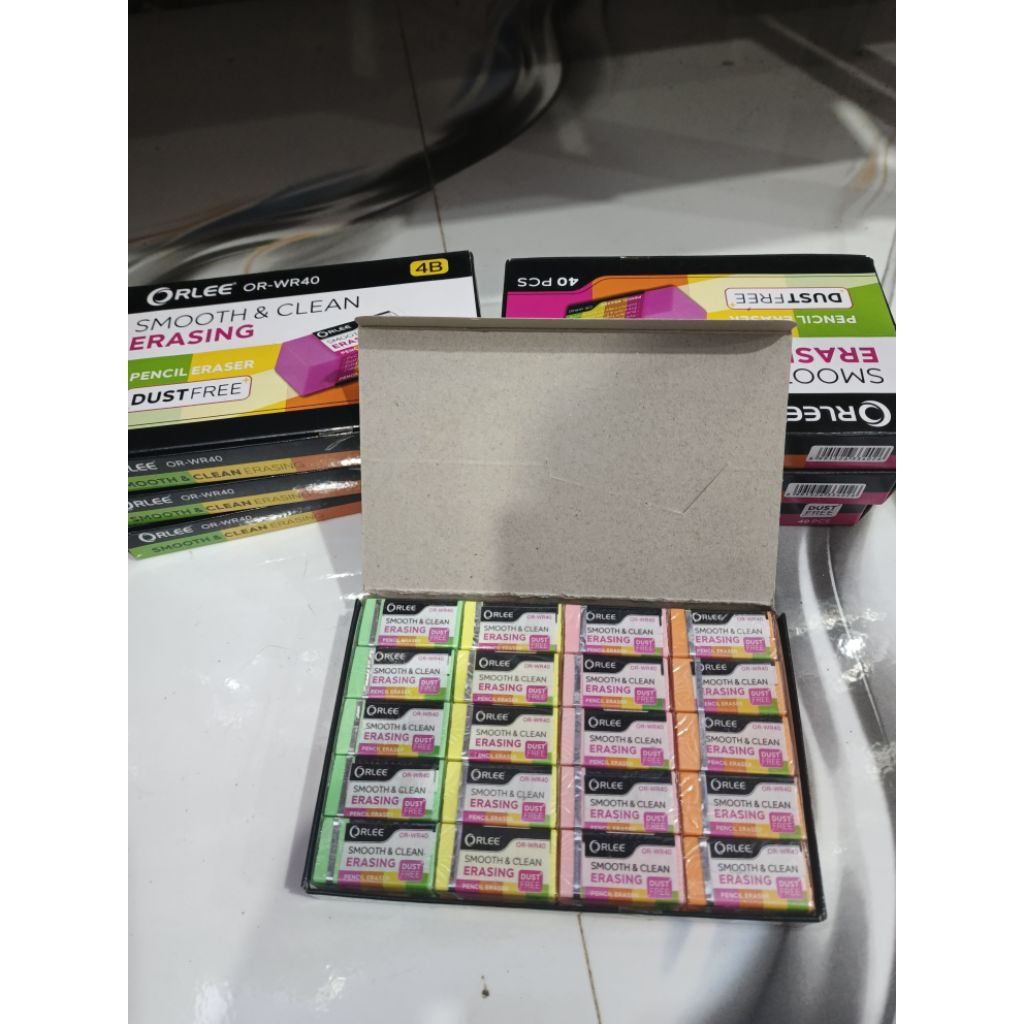 

(1 pak isi 40) stip warna orlee/penghapus pensil