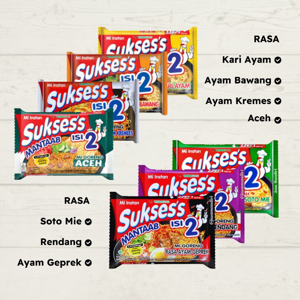 

Sukses Mi Instan Goreng Isi Dua 126gr