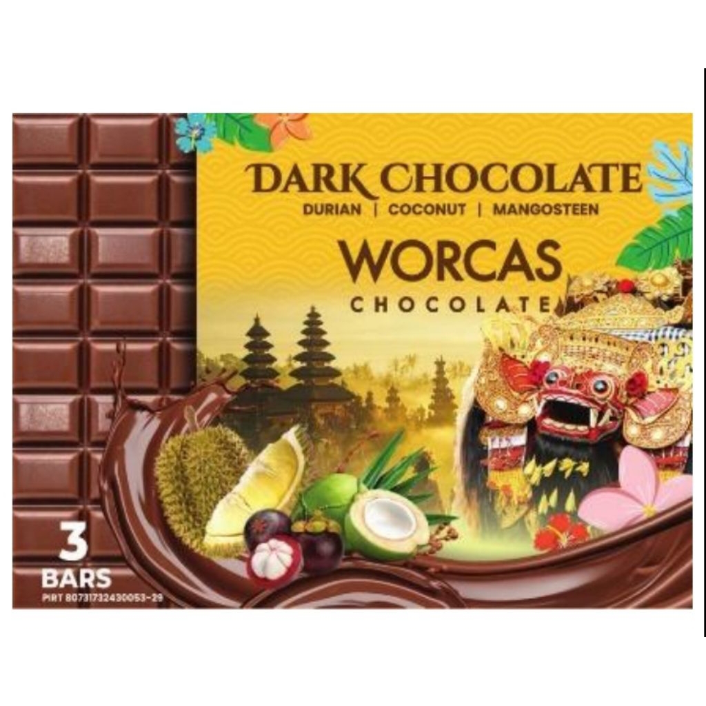 

Chocolate Worcas Mix - 3 Bar x 50gr [Durian - Coconut - Mangosteen]