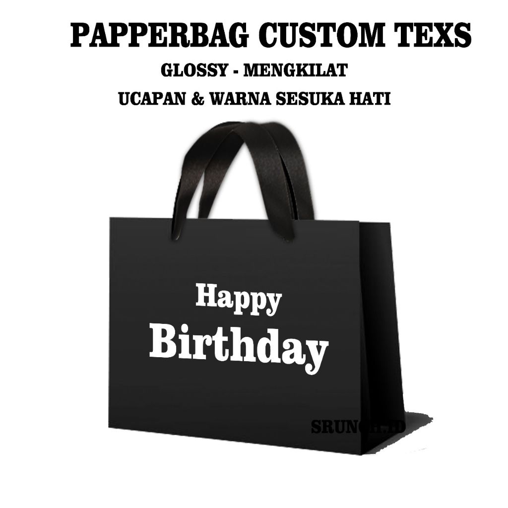 

[1PCS] PAPPERBAG CUSTOM TULISAN//TEMPEL LOGO BRAND//DLL