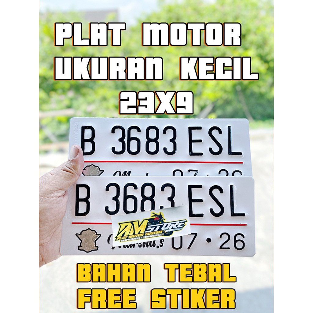 plat motor custom warna putih motif standart gratis siker nama plat motor baut tanam plat motor warn