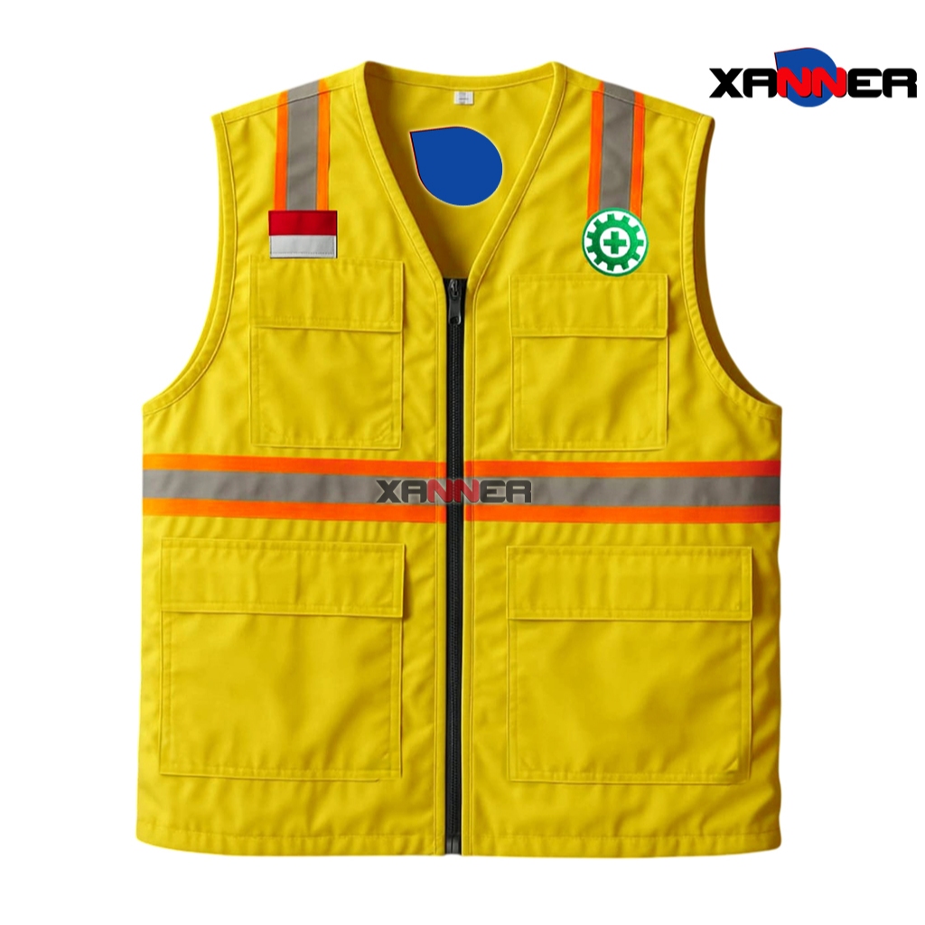 Rompi Safety - Rompi Safety  - Vest Safety - Rompi Lapangan - Rompi Kerja - Rompi Proyek UNISEX Pria