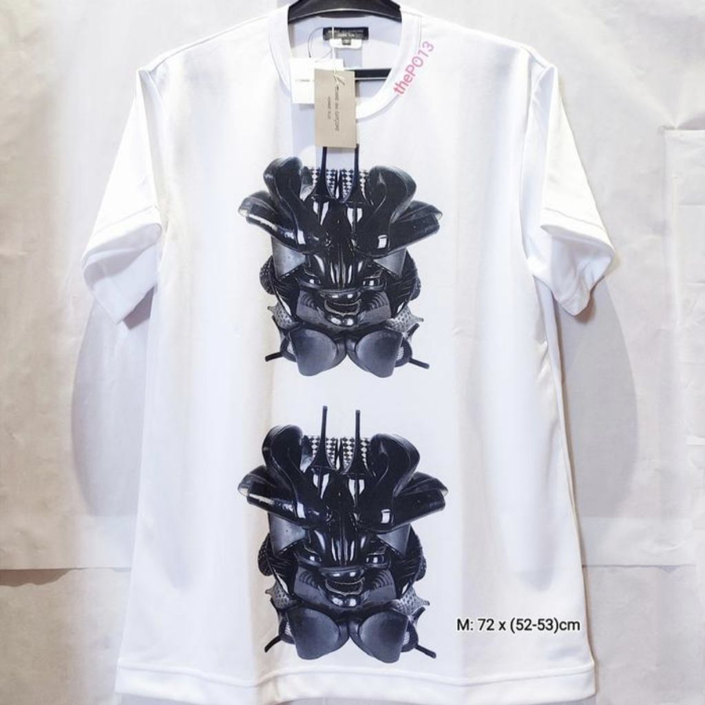 CDG COMME DES GARCONS HOMME PLUS X WILLIE COLE SHOES PRINTED LOGO 3 TEE WHITE FW21 AUTHENTIC 100% BN