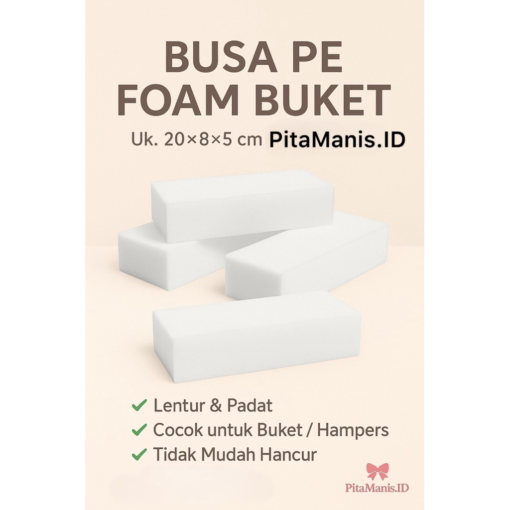 

Busa PE 20x8x5 cm Foam Buket – Pilihan Isi 1 3 5 pcs | Untuk Buket / DIY / Hantaran